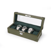 Boîte à fenêtre de 5 heures en cuir de luxe - Mettez en valeur votre collection de montres